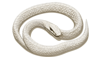 White Snake Illustration Coiled Reptile Scaled Texture Circular Design png