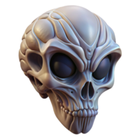 serene rustic Alien skull with unusual bone structure and intricate patterns 4K png