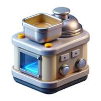 stunning classic Futuristic kitchen appliance with automated cooking functions professional png