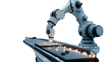 Advanced Robotic Arm in Action HighTech Automation for Industrial and Manufacturing Applicati png