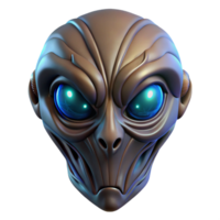 impressive rustic Alien mask with intricate carvings and glowing eyes genuine png