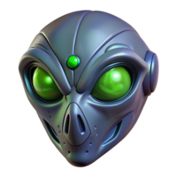 impressive rustic Alien mask with intricate carvings and glowing eyes professional png