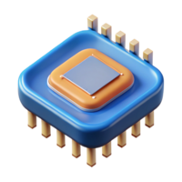 serene creative Single microchip with visible circuitry authentic png