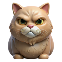 impressive abstract A grumpy Persian cat with a flat face, authentic png