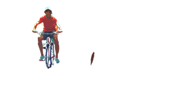 Cyclist in Motion A Dynamic Illustration of a Rider on a Bicycle Against a Black Background png