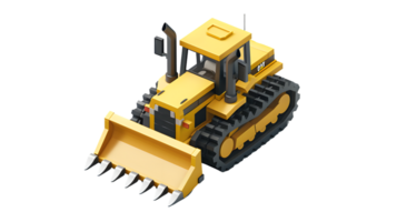 A detailed illustration of a construction vehicle with a bulldozer blade ideal for engineering png