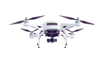 A hightech drone with a mounted camera ready for aerial photography and videography png