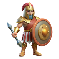 elegant contemporary Ares, God of War, holding sword and shield, exclusive png