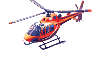 A vibrant helicopter in flight showcasing dynamic design and vivid colors for rescue transpor png