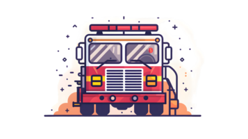 A vibrant illustration of a fire truck with dynamic motion effects ideal for emergency service png