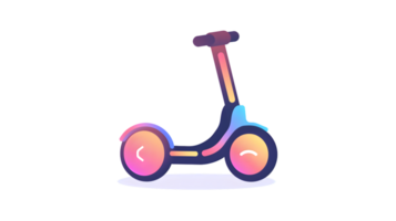 A vibrant modern scooter with gradient colors and playful design elements png