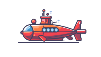 A vibrant underwater submarine with a futuristic design perfect for marine exploration and adv png