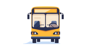 A vibrant yellow bus with large windows and a modern design ideal for urban transportation and png