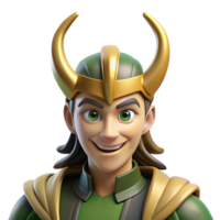 magnificent abstract Loki, Norse trickster god, mischievous expression, authentic png