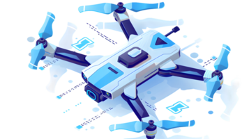 Advanced Drone with Rotating Propellers and HighTech Features for Aerial Photography and Surve png