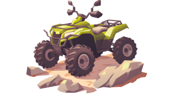 ATV Quad Bike Navigating Rocky Terrain OffRoad Adventure Vehicle in Action Ideal for Extrem png