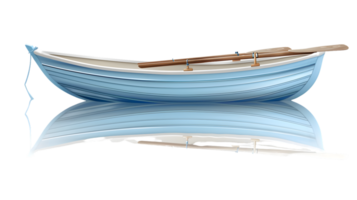 Blue Rowboat with Reflection Ideal for Nautical Adventure and Serenity Themes png