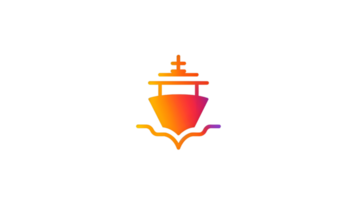 Gradient Ship Icon with Vibrant Colors and Modern Design for Digital Art Web Graphics and Cre png