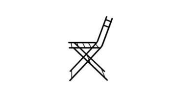 Minimalist Line Art of a Folding Chair Simple Elegant Design for Creative Projects and Decor a png