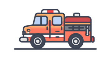 Illustration of a vibrant emergency vehicle with bold colors and detailed features ideal for r png