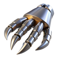 serene traditional Robot claw, metallic, sharp talons premium png