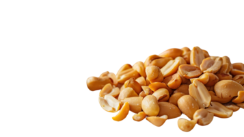 Heap of Roasted Nuts Isolated on Black Background for Culinary and Snack Photography png