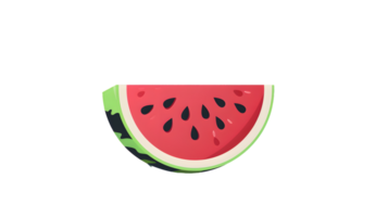 Juicy Slice of Fresh Fruit with Vibrant Colors and Seeds Ideal for Summer Themes and Food Desi png