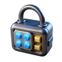 elegant vintage Sci-fi lock with glowing keypad and metallic casing authentic png