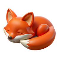 magnificent rustic A sleeping Red Fox, high quality png