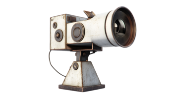 Vintagestyle camera with a large lens and tripod base ideal for retro photography enthusiasts png