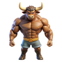 stunning rustic Minotaur, half-bull, half-man, muscular, high resolution png