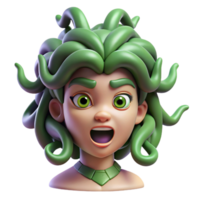 wonderful abstract Medusa, snake-haired gorgon, terrifying, authentic png