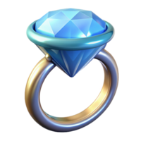 wonderful minimalist A diamond ring with a large, sparkling stone, high resolution png