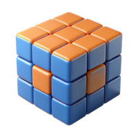 vibrant rustic A Rubik's cube, partially solved, original png