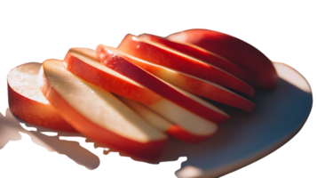 Freshly Sliced Red Apple on a Plate A Vibrant and Healthy Snack Option for Culinary and Lifest png