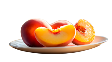 Juicy Fresh Fruit Displayed on a Plate Sliced and Whole Perfect for Culinary and Health Theme png