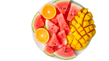 Refreshing Slices of Juicy Fruits on a Plate Perfect for Healthy Eating and Snacking Featurin png