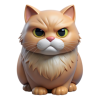 magnificent modern A grumpy Persian cat with flat face, authentic png