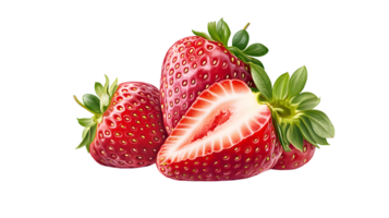 Fresh and Juicy Berries with Vibrant Red Color and Green Leaves Ideal for Food Photography Re png