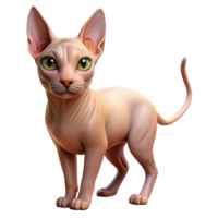 extraordinary artistic A Sphynx cat without fur, professional png