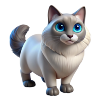 elegant abstract A Ragdoll cat with blue eyes, premium png