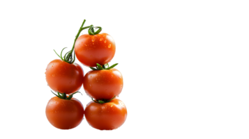 Fresh Tomatoes on the Vine with Dew Drops HighQuality Produce Photography for Culinary and He png