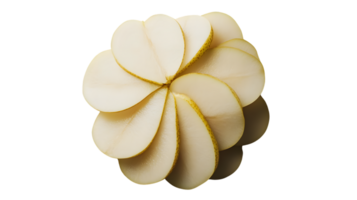 Sliced Fruit Arrangement in a Circular Pattern on Black Background Creative Food Photography png