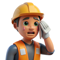 extraordinary abstract Tired construction worker wiping sweat genuine png