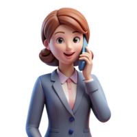 elegant minimalist Working professional woman on a phone call authentic png