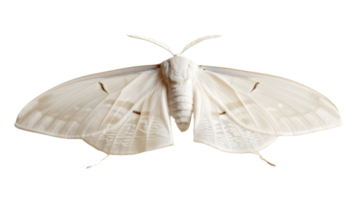 A pristine white moth with delicate wings showcasing intricate patterns and textures for natur png