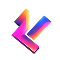 Abstract Geometric Design with Vibrant Gradient Colors on a Black Background png