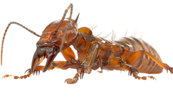 Closeup of a detailed insect with sharp mandibles and segmented antennae png