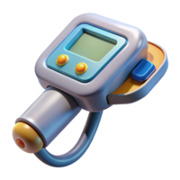 wonderful rustic Futuristic medical scanner, handheld, digital display 4K png