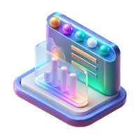 serene modern Holographic interface, displaying data, interactive high quality png